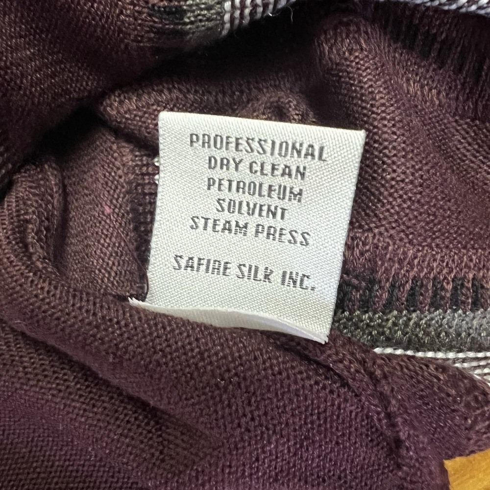 Stacy Adams Mens Knit Full Zip Sweater XL Maroon Geometric - Picture 9 of 9